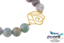 دستبند طلا و سنگ - طرح گل