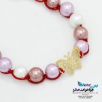 دستبند طلا و سنگ - طرح پروانه