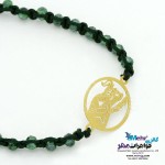 دستبند طلا و مهره - طرح ماه تولد اردیبهشت