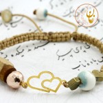 دستبند طلا و سنگ - طرح قلب