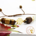 دستبند طلا و مهره - طرح اسلیمی