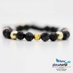 دستبند طلا و سنگ - طرح گوی تراش