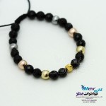 دستبند طلا و سنگ - طرح گوی تراش