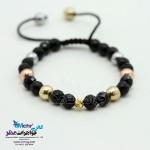 دستبند طلا و سنگ - طرح گوی تراش