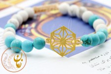 دستبند طلا و سنگ - طرح هندسی