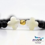 دستبند طلا و سنگ - طرح گوی تراش