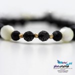 دستبند طلا و سنگ - طرح گوی تراش