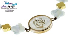 دستبند طلا و سنگ - طرح مادر و بچه