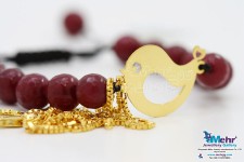 دستبند طلا و سنگ - طرح جوجه
