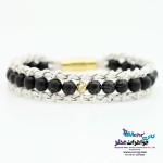 دستبند طلا و سنگ - طرح گوی تراش