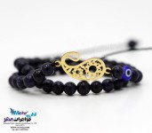 دستبند طلا و سنگ - طرح بته جقه