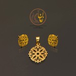 نیم ست طلا - آویز و گوشواره - طرح گل