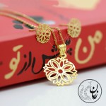 نیم ست طلا - آویز و گوشواره - طرح گل