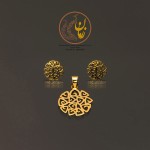 نیم ست طلا - آویز و گوشواره - طرح اسلیمی