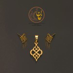 نیم ست طلا - آویز و گوشواره - طرح اسلیمی