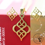 نیم ست طلا - آویز و گوشواره - طرح اسلیمی