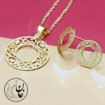 نیم ست طلا - آویز و گوشواره - طرح اسلیمی