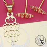 نیم ست طلا - آویز و گوشواره - طرح هندسی