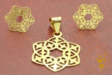 نیم ست طلا - آویز و گوشواره - طرح اسلیمی