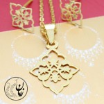 نیم ست طلا - آویز و گوشواره - طرح اسلیمی