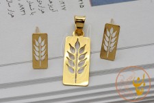 نیم ست طلا - آویز و گوشواره - طرح خوشه گندم