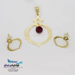 نیم ست طلا - آویز و گوشواره - طرح انار