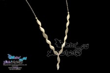 سرویس طلا - گردنبند و گوشواره و دستبند - طرح برگ