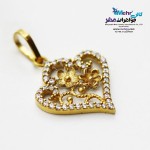آویز طلا - طرح قلب و گل
