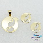 نیم ست طلا - آویز و گوشواره - طرح انار و بته‌ جقه