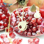 نیم ست طلا - آویز و گوشواره - طرح انار