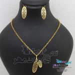 نیم ست طلا - آویز و گوشواره - طرح گل