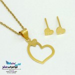 نیم ست طلا - آویز و گوشواره - طرح قلب