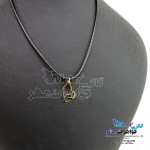 گردنبند طلا و چرم - طرح قلب
