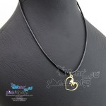 گردنبند طلا و چرم - طرح قلب
