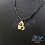 گردنبند طلا و چرم - طرح قلب