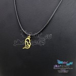 گردنبند طلا و چرم - طرح قلب