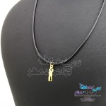 گردنبند طلا و چرم - طرح عاشقانه
