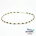 گردنبند طلا و سنگ - طرح مروارید نشان