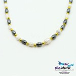 گردنبند طلا و سنگ - طرح مروارید نشان