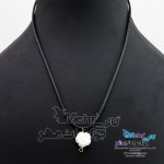 گردنبند طلا و چرم - طرح صدف گل