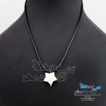 گردنبند طلا و چرم - طرح صدف ستاره