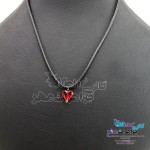 گردنبند طلا و چرم - سنگ سواروسکی قلب