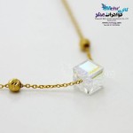 گردنبند طلا - سنگ سواروسکی مکعب