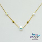 گردنبند طلا - سنگ سواروسکی مکعب