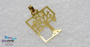 آویز طلا - طرح درخت زندگی