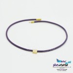 گردنبند طلا و چرم - طرح هندسی