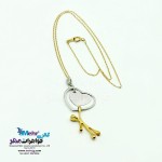 آویز طلا - طرح آدمک و قلب
