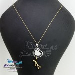 آویز طلا - طرح آدمک و قلب