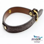 دستبند طلا و چرم - طرح هندسی