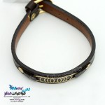 دستبند طلا و چرم - طرح هندسی